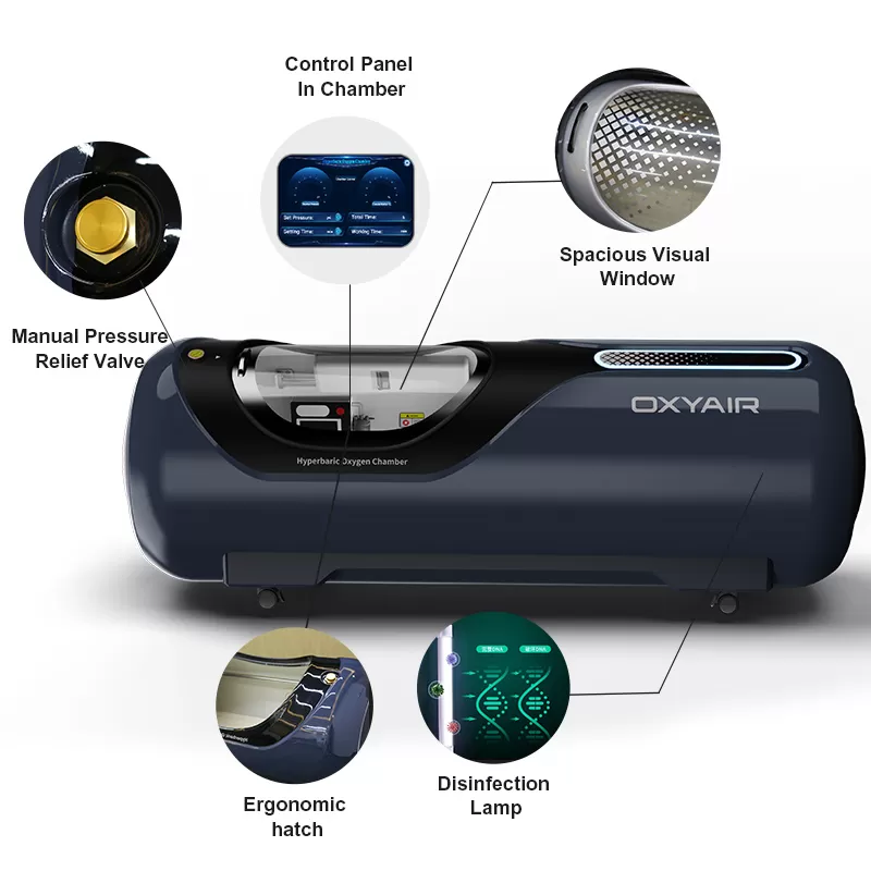 2.0 ATA Venta de cámara hiperbárica inteligente HBOT de carcasa rígida
